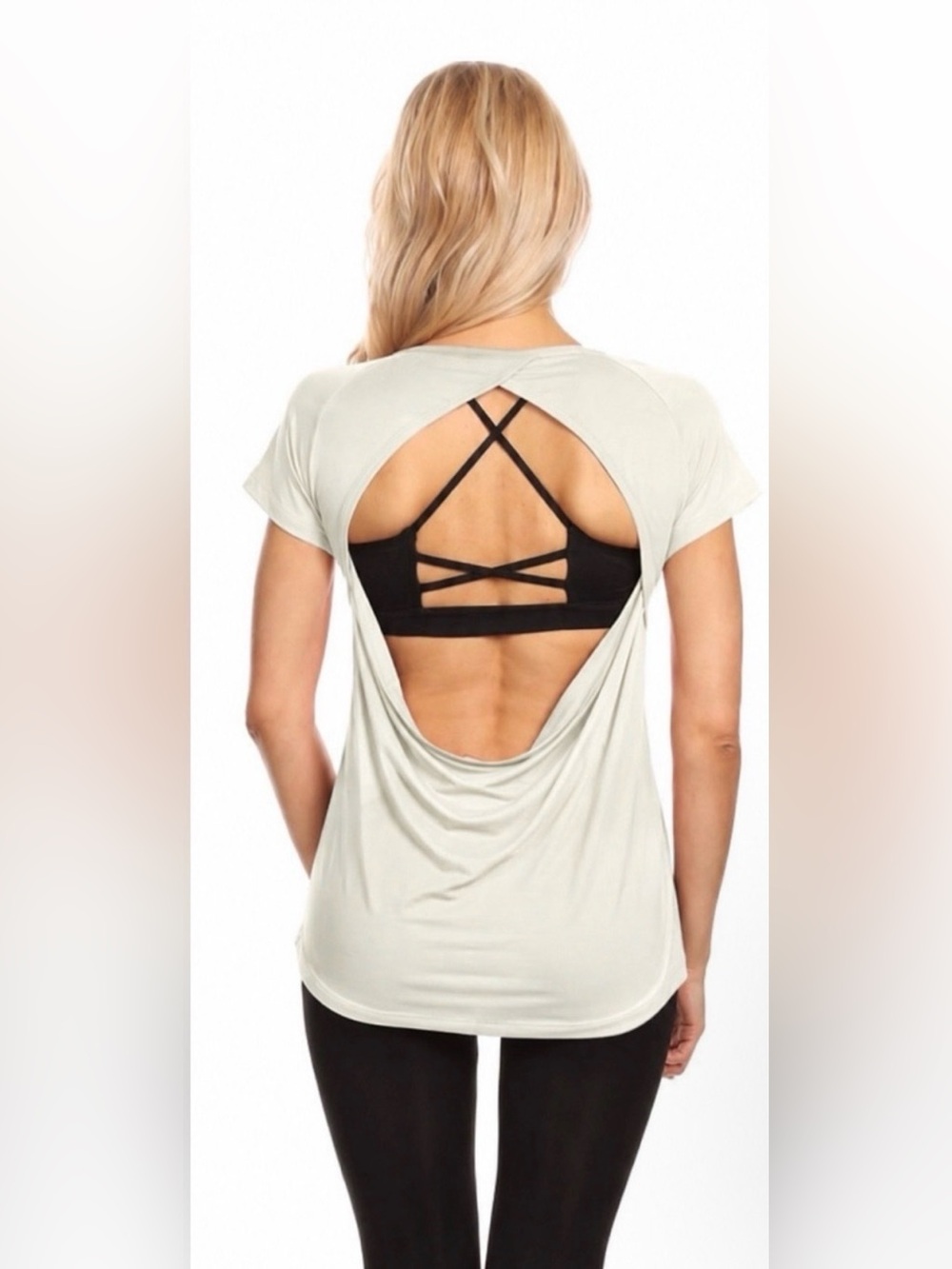 NWT The Free Yoga Open Back Zyr1 Tee - White